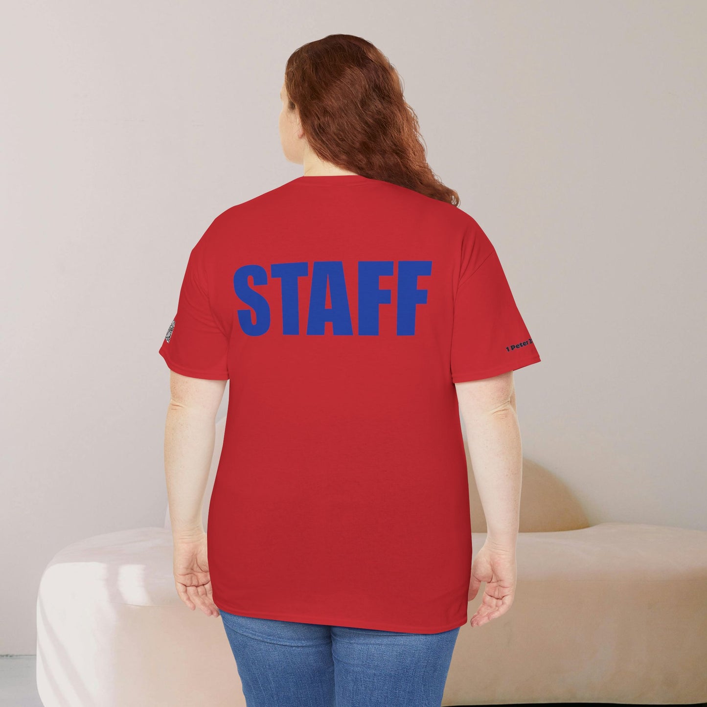 Staff Unisex Heavy Cotton Tee, Casual Wear, Team Apparel, Work Event Shirt, Gift for Staff Recognition