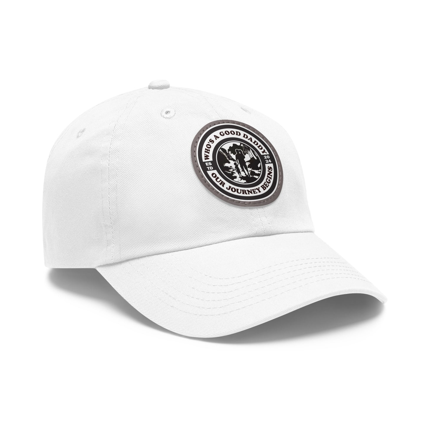 Dad Hat with Leather Patch (Round)