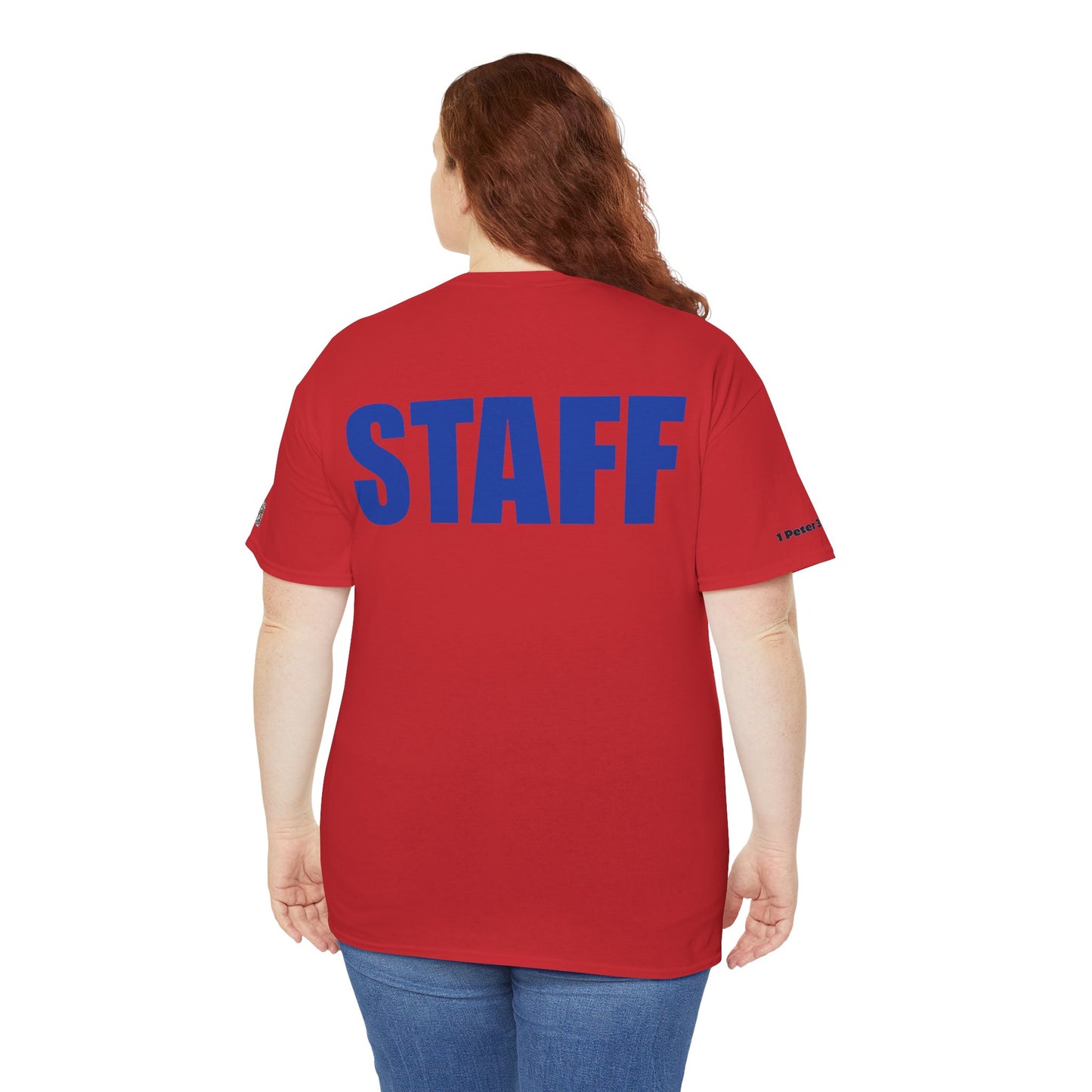 Red Unisex Staff Tee - Perfect for Events, Gifting, and Casual Wear, Staff Shirt, Comfortable Cotton Tee, Team Apparel, Event Gear